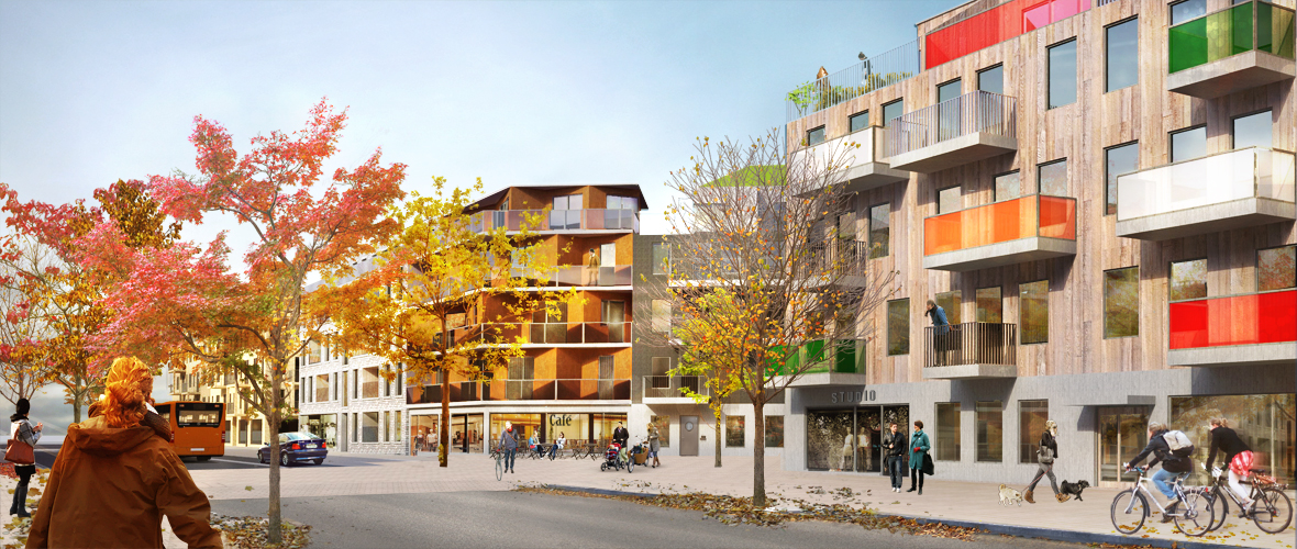 Myllrande stadsdel med respekt för naturen